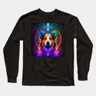 red Corgi graffiti style Long Sleeve T-Shirt